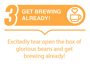  Step 3  Tear open the box we send you and get brewing already!